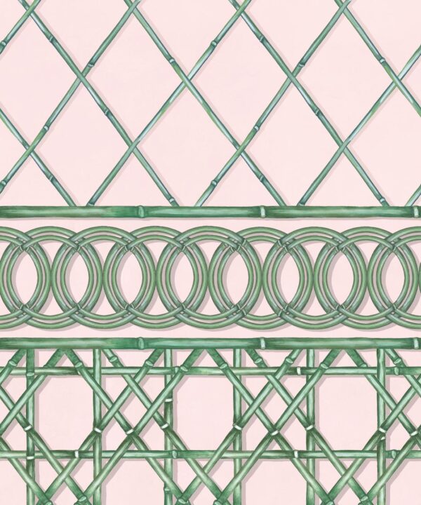 Colony Frieze Mural • Pink & Green • Swatch