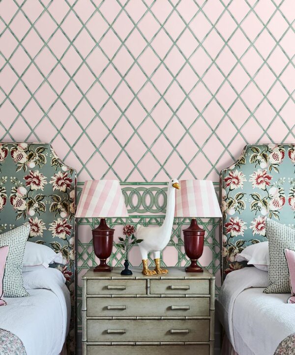 Colony Frieze Mural • Pink & Green • Insitu