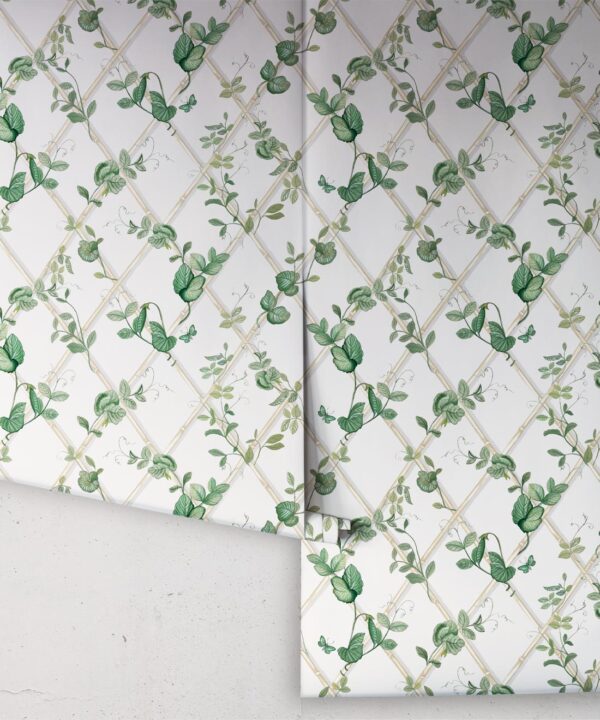 Petite Ivy Wallpaper • Irish Linen & Cane • Rolls