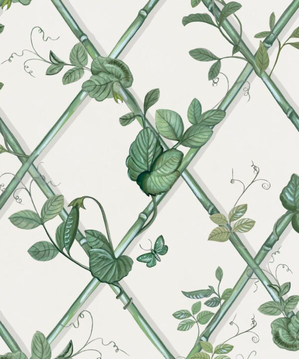 Grande Ivy Wallpaper • Irish Linen & Green • Swatch