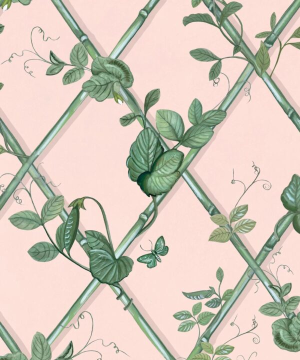 Grande Ivy Wallpaper • Pink & Green • Swatch