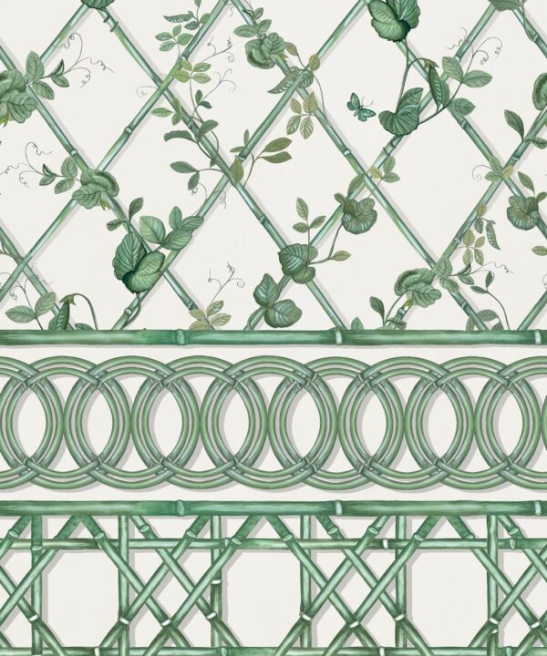 Ivy Frieze Mural • Irish Linen & Green • Swatch