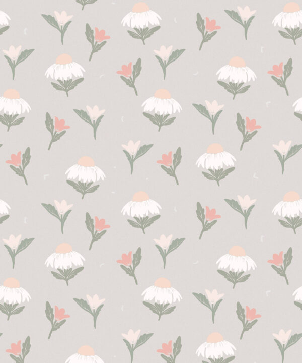 Daisy Wallpaper • Stone • Swatch