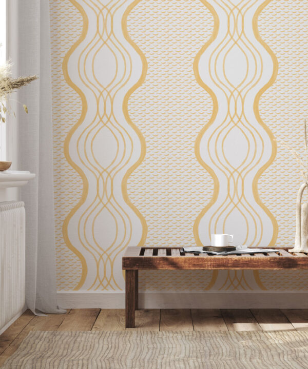 Wavy Lines Wallpaper • Sun • Insitu