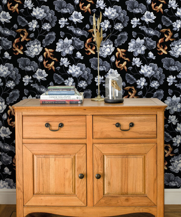 Golden Koi Wallpaper • Black • Insitu