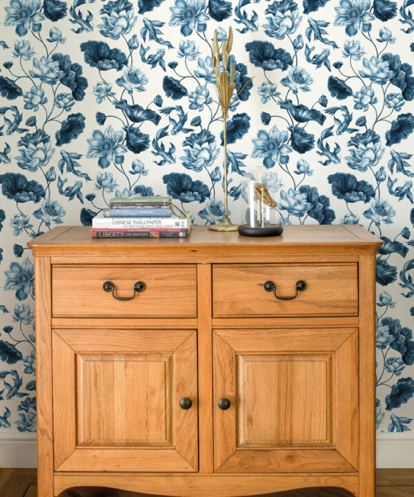 Golden Koi Wallpaper • Navy • Insitu