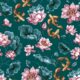 Golden Koi Wallpaper • Teal • Swatch