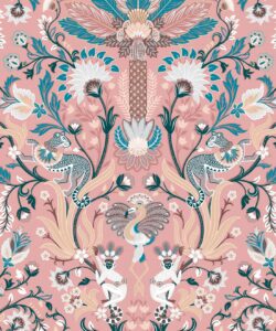 Jungle Symphony Wallpaper • Coral • Swatch