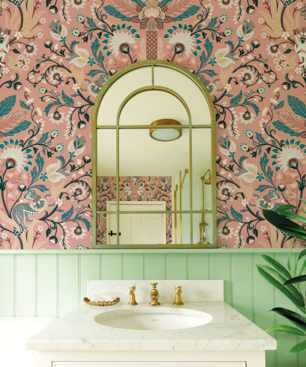 Jungle Symphony Wallpaper • Coral • Insitu