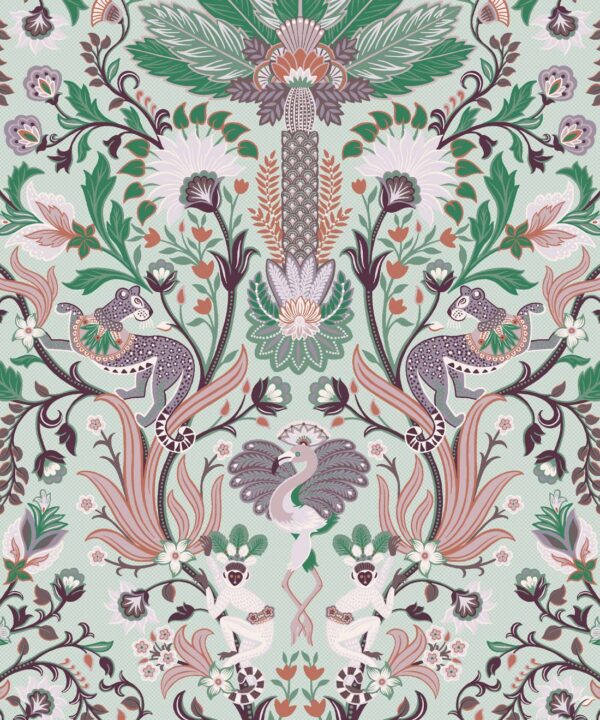 Jungle Symphony Wallpaper • Green Tea • Swatch