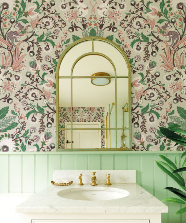 Jungle Symphony Wallpaper • Green Tea • Insitu