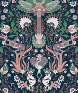 Jungle Symphony Wallpaper • Midnight Blue • Swatch