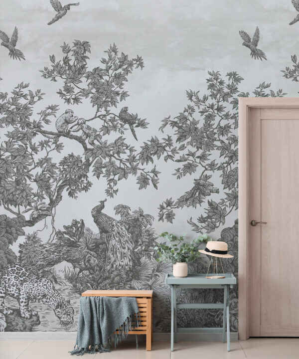 Sinharaja Mural • Grey • Insitu