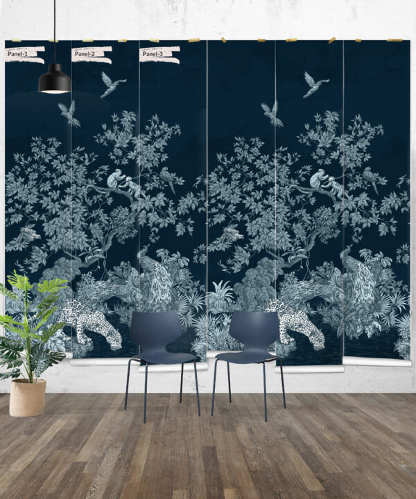 Sinharaja Mural • Navy • Panels