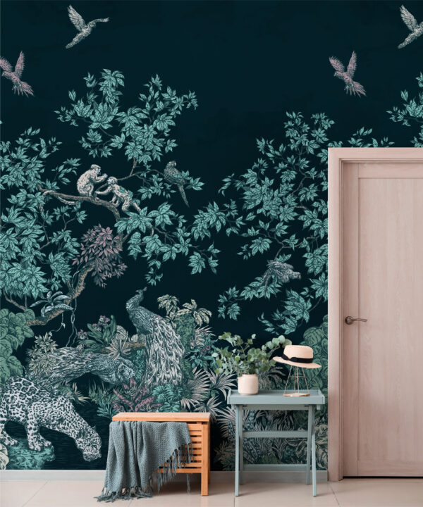 Sinharaja Mural • Teal • Insitu