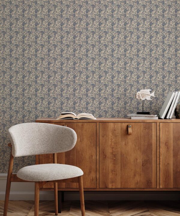 Sakura Blossom Wallpaper • Indigo Natural • Insitu