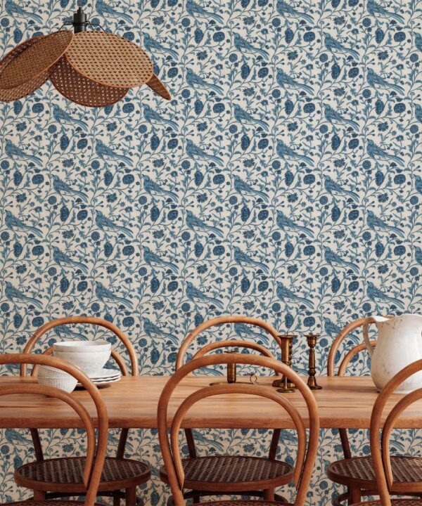 Vintage Bluebirds Wallpaper • Insitu