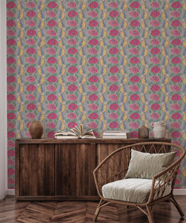 French Roses Wallpaper • Multi Natural • Insitu