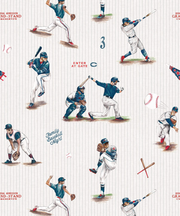 Baseball Wallpaper • Blue Crew • Swatch