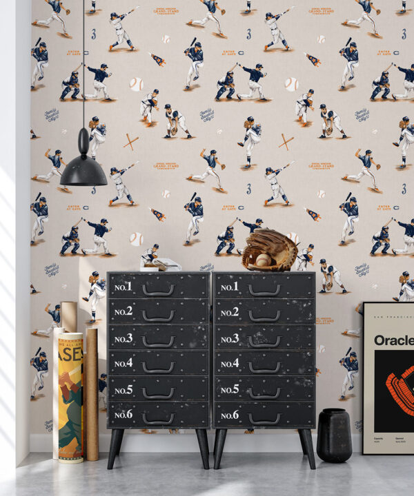 Baseball Wallpaper • Orange Nation • Bedroom