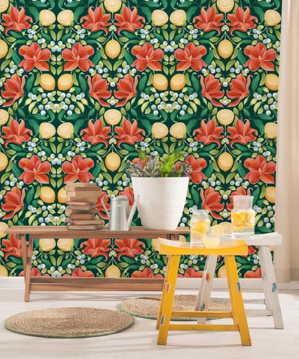 Lemons & Magnolia • Scarlet Forest Green • Insitu