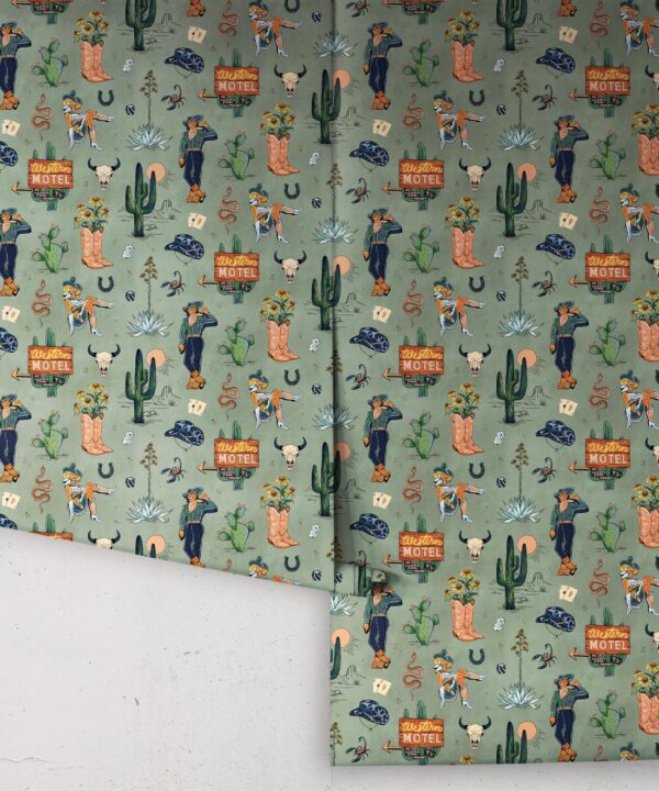 Milton & King Studio • Trail Tales Wallpaper • Colorway: Denim • Rolls