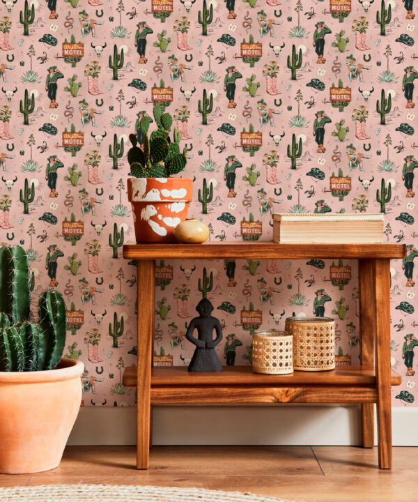 Milton & King Studio • Trail Tales Wallpaper • Colorway: Dolly • Insitu