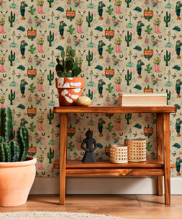 Milton & King Studio • Trail Tales Wallpaper • Colorway: Original • Insitu