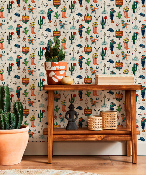 Milton & King Studio • Trail Tales Wallpaper • Colorway: Saffron • Insitu