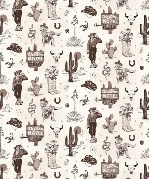 Milton & King Studio • Trail Tales Wallpaper • Colorway: Saloon • Swatch