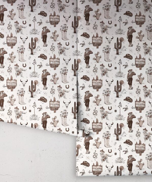 Milton & King Studio • Trail Tales Wallpaper • Colorway: Saloon • Rolls