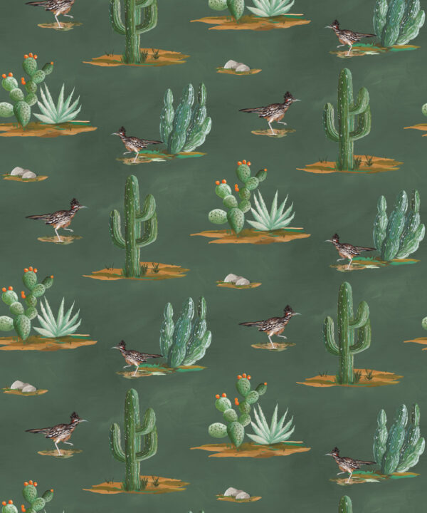 Roadrunner Wallpaper - Colorway: Evergreen- Swatch