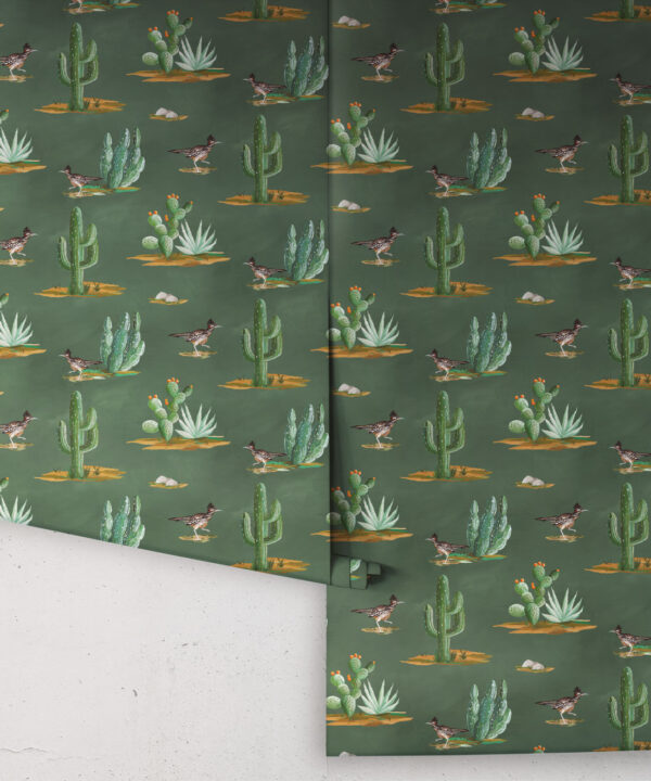 Roadrunner Wallpaper - Colorway: Evergreen- Rolls