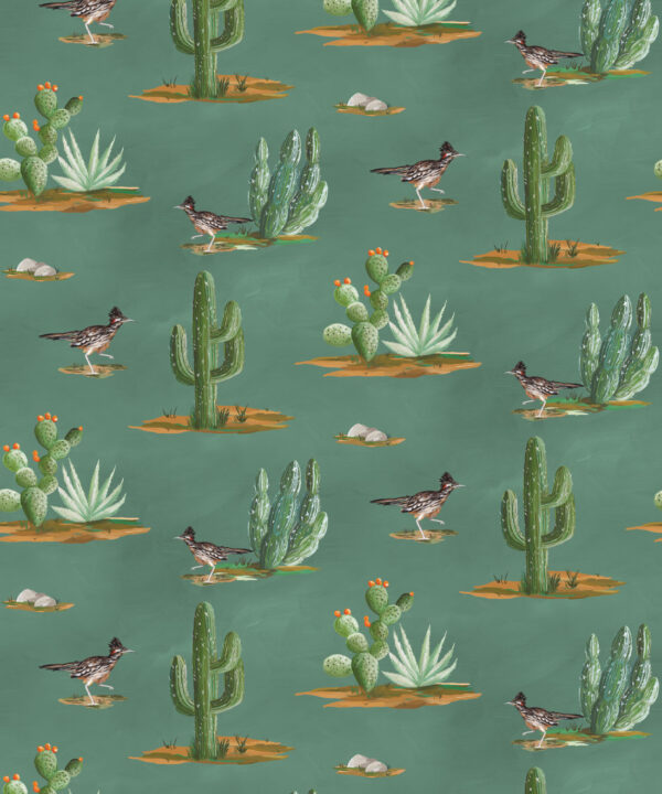 Roadrunner Wallpaper - Colorway: Turquoise - Swatch