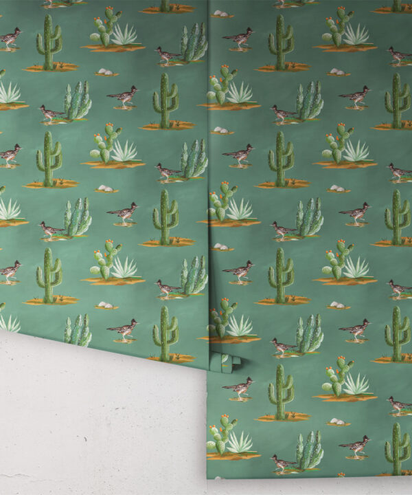 Roadrunner Wallpaper - Colorway: Turquoise - Rolls