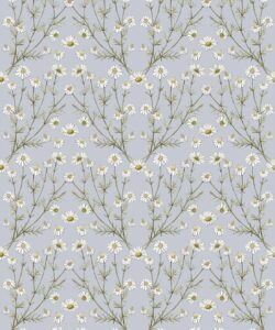 Wallpaper Republic - Floral Emporium Collection - Daisy Damask - Dusty Blue - Swatch