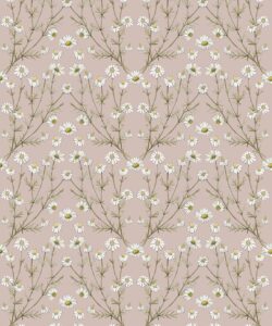 Wallpaper Republic - Floral Emporium Collection - Daisy Damask - Dusty Pink - Swatch