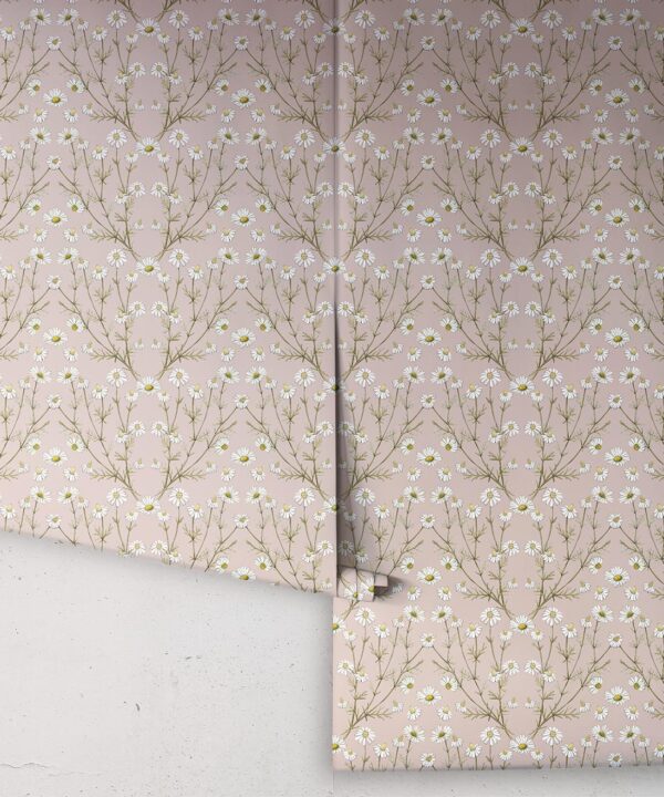 Wallpaper Republic - Floral Emporium Collection - Daisy Damask - Dusty Pink - Rolls