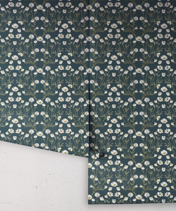 Wallpaper Republic - Floral Emporium Collection - Daisy Damask - Emerald - Rolls