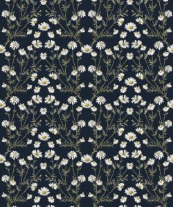 Wallpaper Republic - Floral Emporium Collection - Daisy Damask - Navy - Swatch