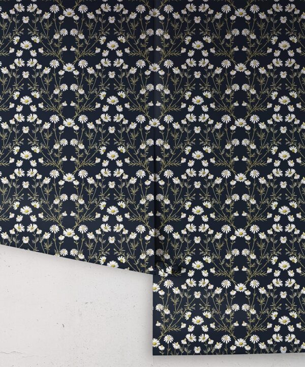 Wallpaper Republic - Floral Emporium Collection - Daisy Damask - Navy - Rolls