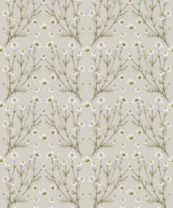 Wallpaper Republic - Floral Emporium Collection - Daisy Damask - Stone - Swatch