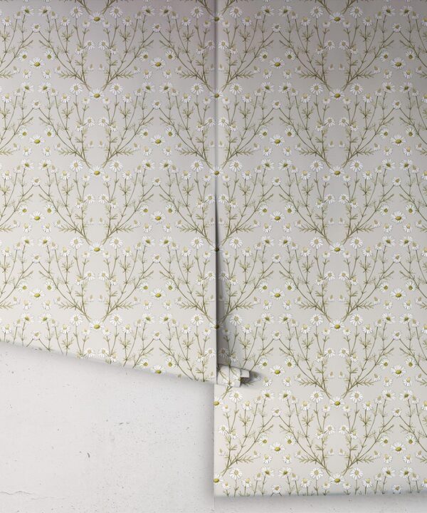 Wallpaper Republic - Floral Emporium Collection - Daisy Damask - Stone - Rolls