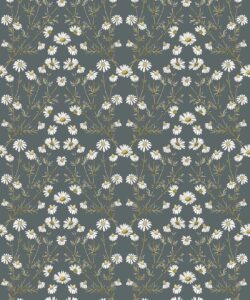 Wallpaper Republic - Floral Emporium Collection - Daisy Damask - Slate Grey - Swatch