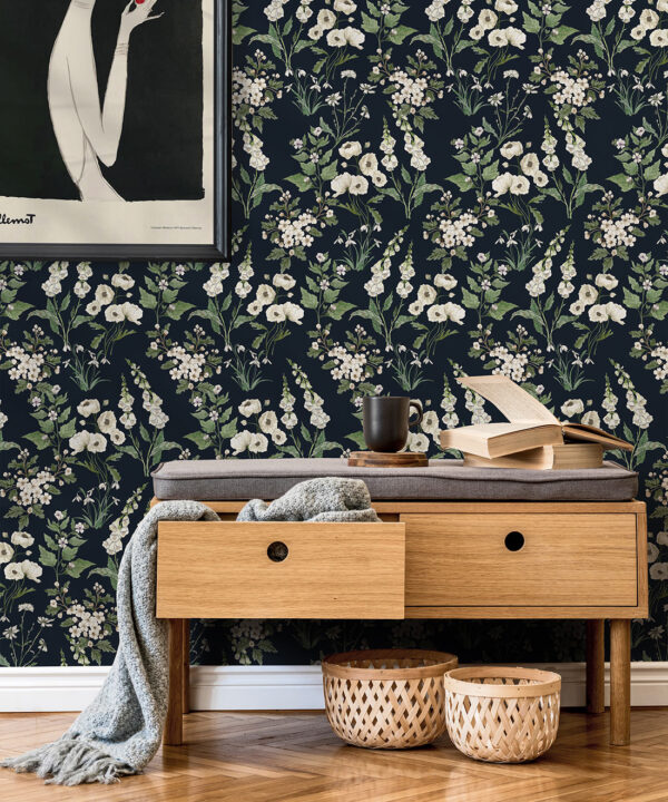 Wallpaper Republic - Floral Emporium Collection - Garden Delight - Navy - Insitu