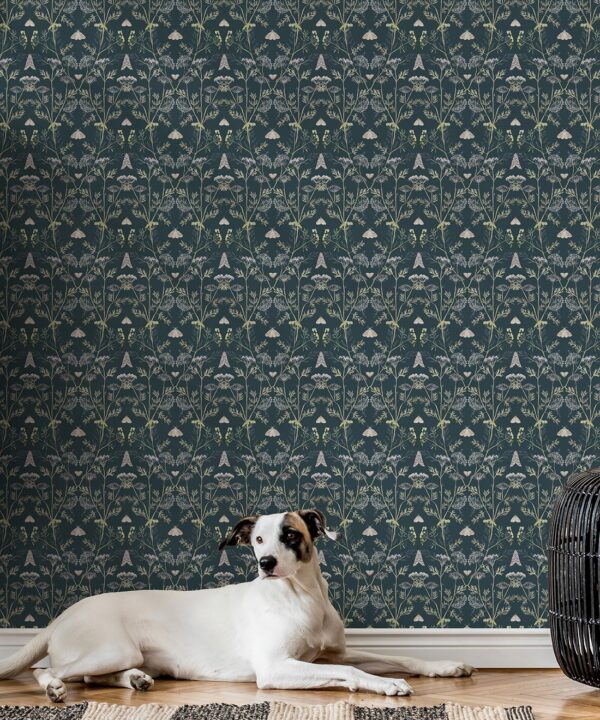 Wallpaper Republic - Floral Emporium Collection - Queen Anne’s Lace - Emerald - Insitu