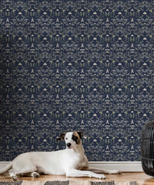 Wallpaper Republic - Floral Emporium Collection - Queen Anne’s Lace - Sapphire - Insitu