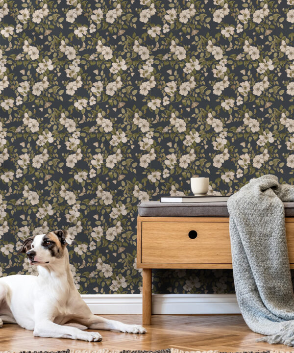 Wallpaper Republic - Floral Emporium Collection - Sweet Briar - Charcoal - Insitu