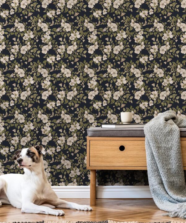 Wallpaper Republic - Floral Emporium Collection - Sweet Briar - Navy - Insitu