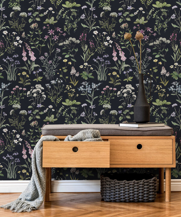 Wallpaper Republic - Floral Emporium Collection - Wild Meadow - Navy - Insitu